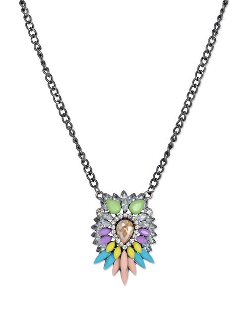 multi-coloured flower statement necklace - 909165 - Very Small Image - 1