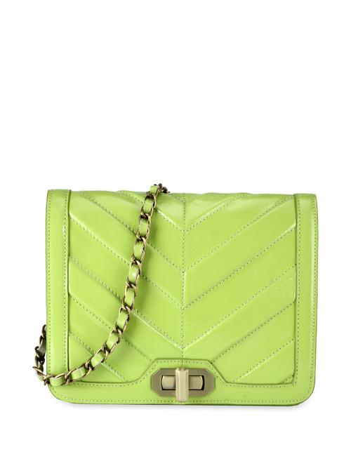 olive green patterned glossy leather sling bag - 910338 - Very Small Image - 1