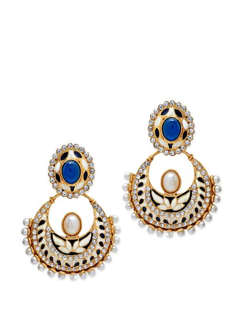 stylish blue victorian push-back drop earrings - 911864 - Very Small Image - 1