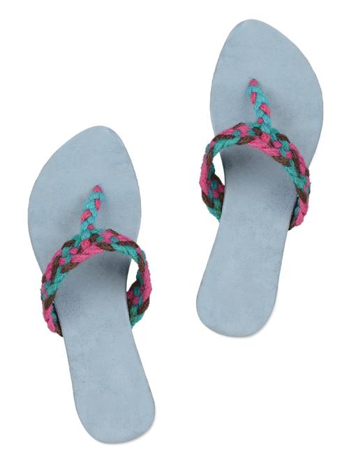 braided blue leatherette flats - 912728 - Very Small Image - 1