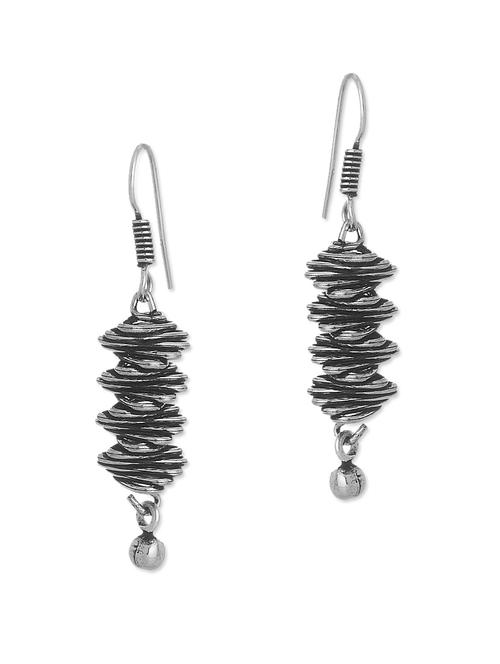 Oxidized Spiral Shaped Earrings - 916673 - Very Small Image - 1