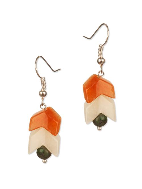 Beautiful Tricolour Jade Earrings - 916756 - Very Small Image - 1