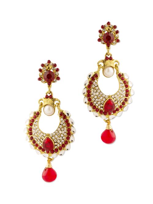 Gold Plated Crescent Drop Earrings - 917058 - Very Small Image - 1