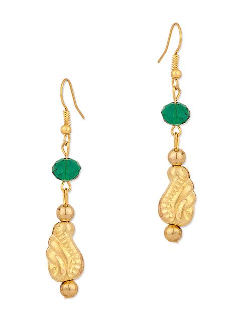 Enthralling Earrings With Green Stone - 917088 - Very Small Image - 1