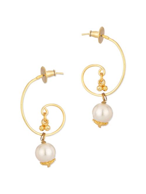 Dangler Earrings With Pearl Drop - 917234 - Very Small Image - 1
