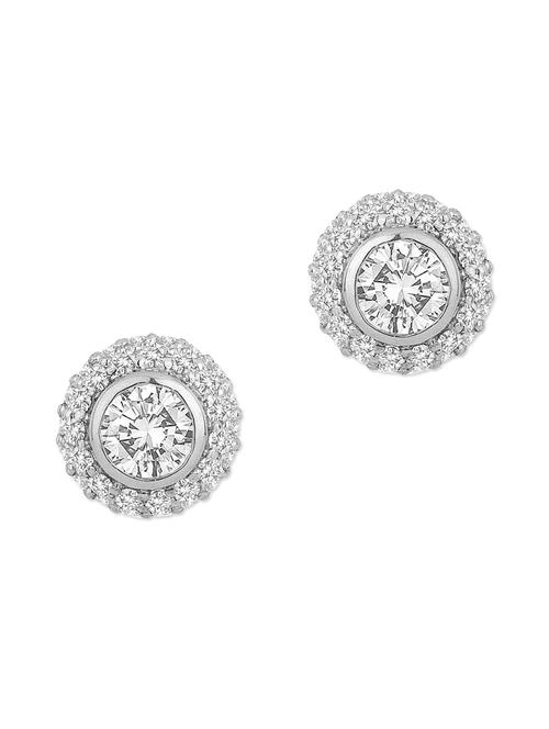 Sterling Silver Round Stud Earrings - 917869 - Very Small Image - 1