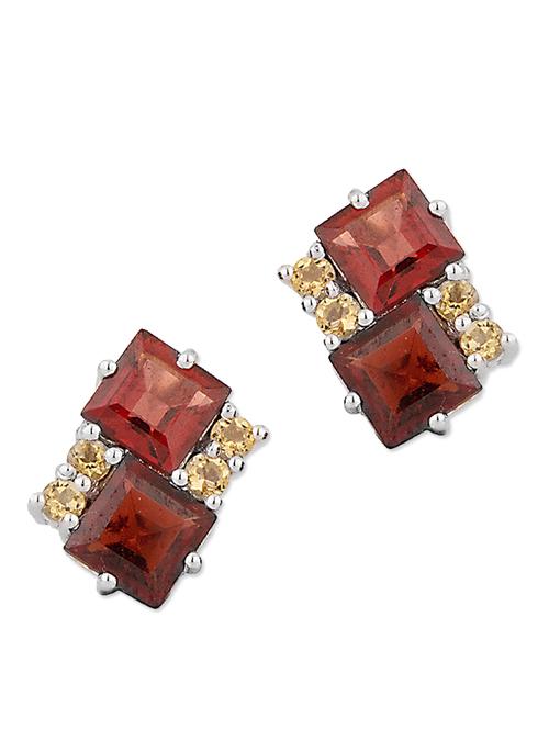 Stud Earring With Garnet And Citrine - 917921 - Very Small Image - 1