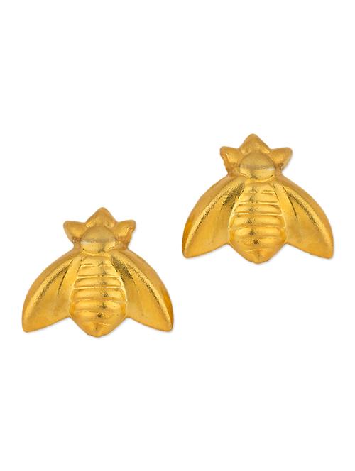 Gold Plated Winged Creature Earrings - 918194 - Very Small Image - 1