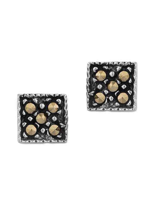 square shaped lovely silver studs - 918240 - Very Small Image - 1