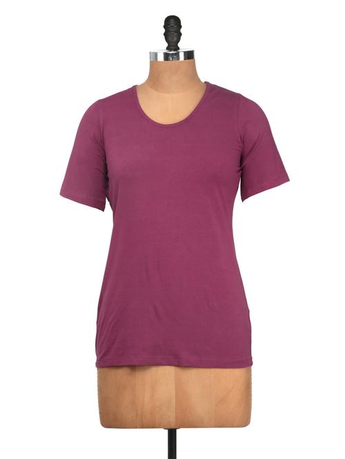 solid purple short-sleeved top - 920741 - Very Small Image - 1