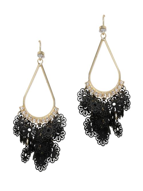 black flower drops danglers - 922579 - Very Small Image - 1