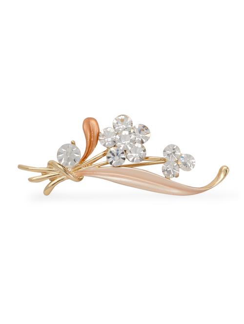 gold simplistic flower brooch - 922680 - Very Small Image - 1