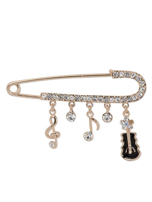 gold safety pin brooch - 922682 - Very Small Image - 1