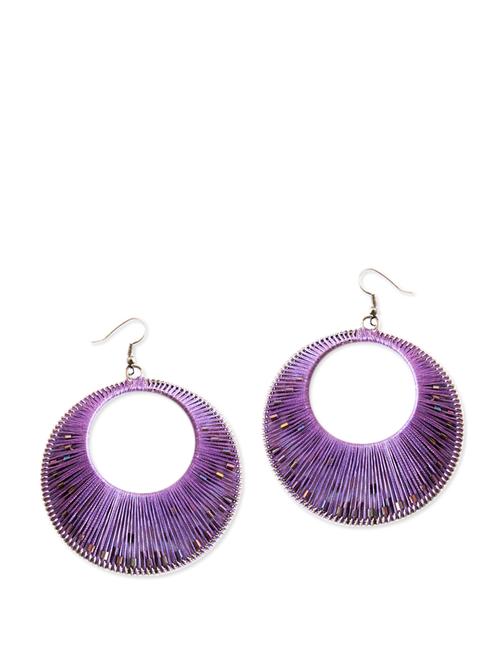 unique purple round earrings - 922778 - Very Small Image - 1