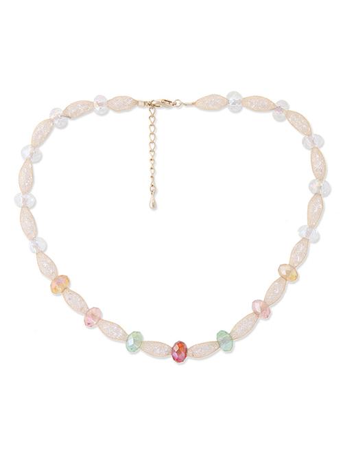 stylish white necklace with beads - 925369 - Very Small Image - 1