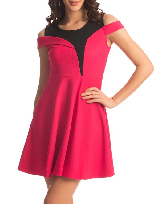 fuschia off-shoulder flared dress - 926860 - Very Small Image - 1