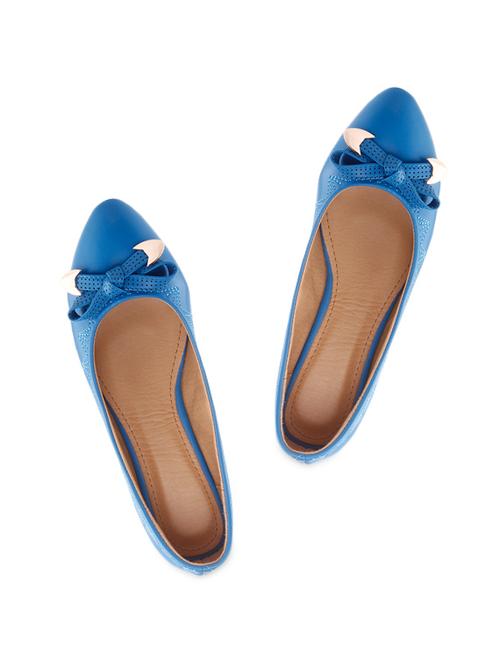 bow embellished  blue ballerinas - 926942 - Very Small Image - 1