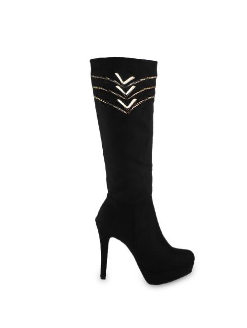 chic black knee-high heeled boots - 926964 - Very Small Image - 1
