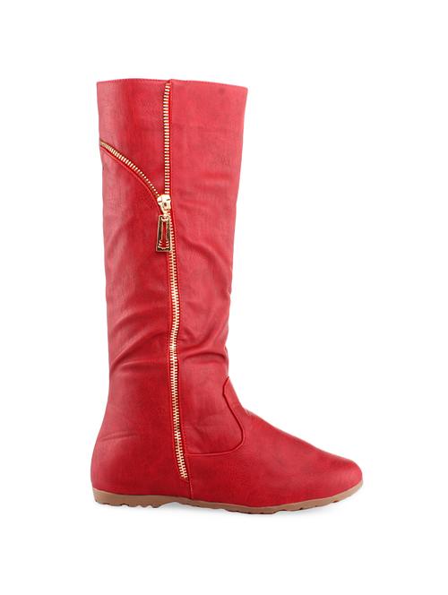 red knee-high zip-up boots - 926982 - Very Small Image - 1