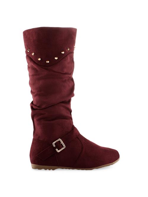 maroon knee-high studded boots - 927001 - Very Small Image - 1