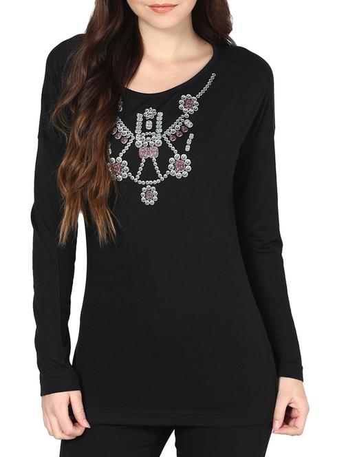 casual black full-sleeved top - 929063 - Very Small Image - 1
