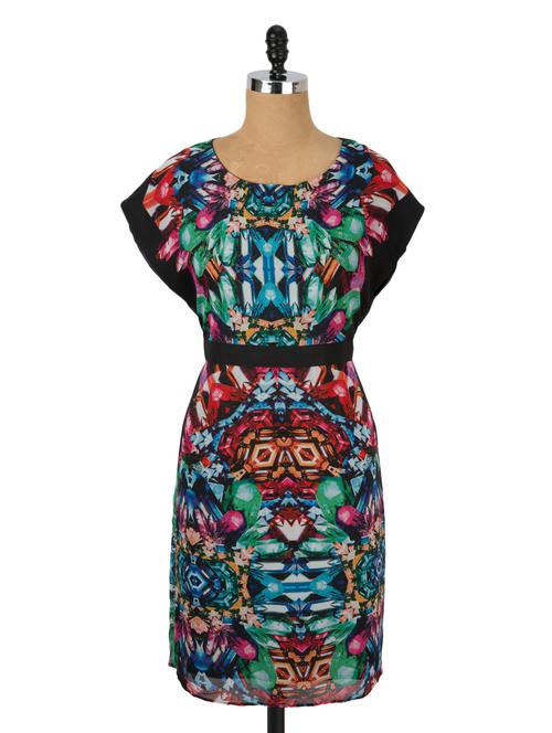 Abstract Printed Colourful Dress - 929313 - Very Small Image - 1