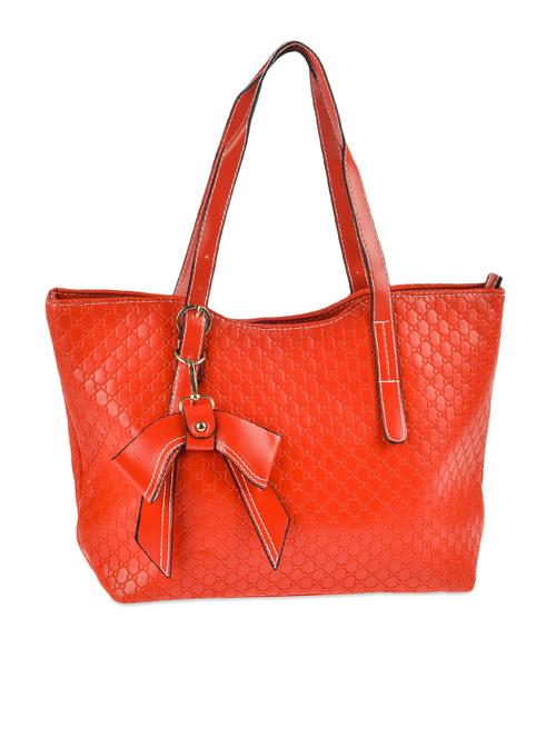 bow detail red leatherette bag - 929408 - Very Small Image - 1