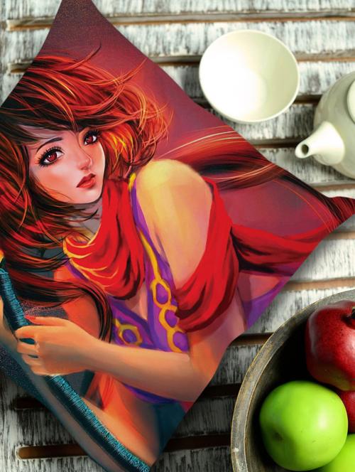 artistic girl cushion cover - 929869 - Very Small Image - 1