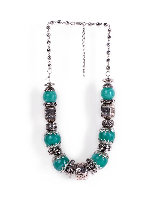 silver-green  necklace - 9300 - Very Small Image - 1