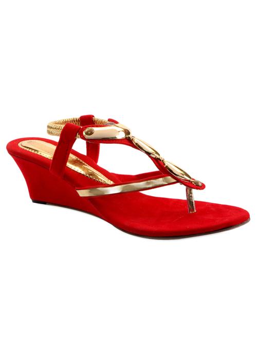 red embellished strappy wedges - 930900 - Very Small Image - 1