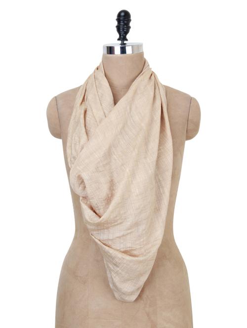 solid beige dupatta - 931032 - Very Small Image - 1