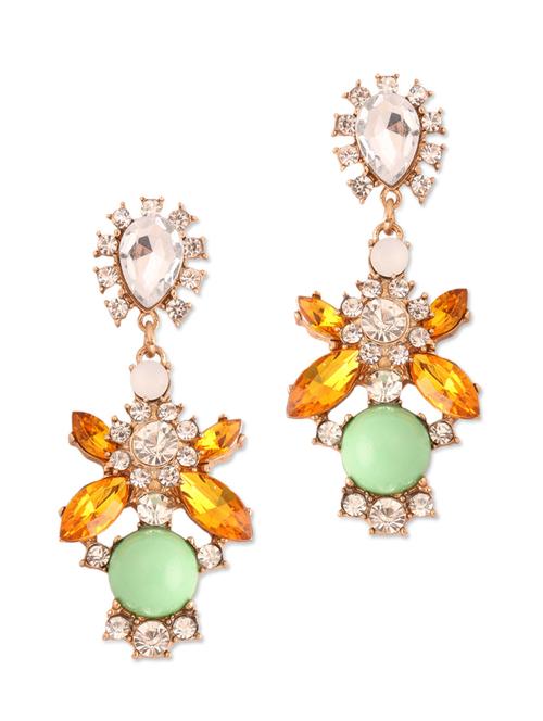 Multicoloured stone studded earrings - 933311 - Very Small Image - 1