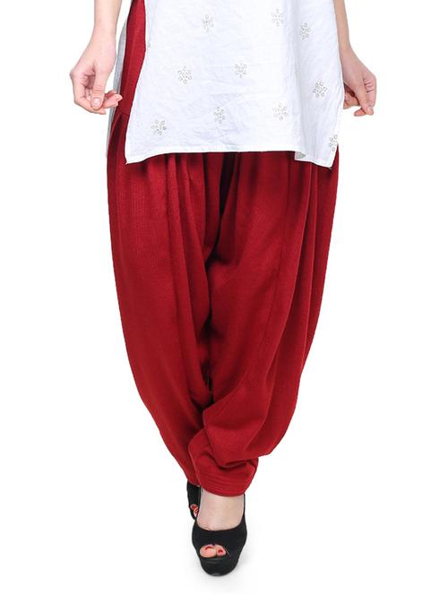 solid maroon woolen salwar - 934968 - Very Small Image - 1