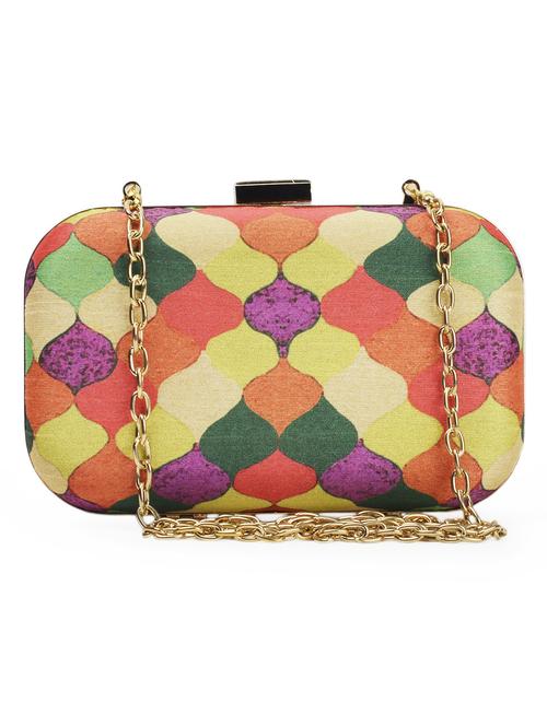 neon peacock feather patterned clutch - 936786 - Very Small Image - 1