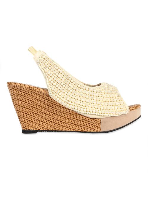 cream heavily embellished wedges - 939571 - Very Small Image - 1