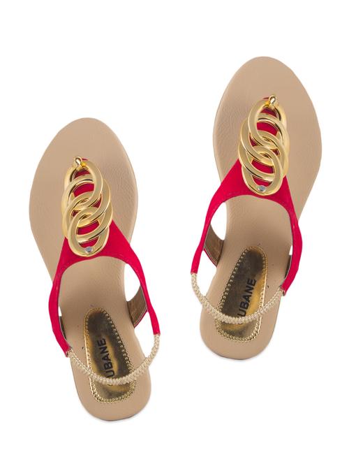 red and gold embellished sandals - 940792 - Very Small Image - 1