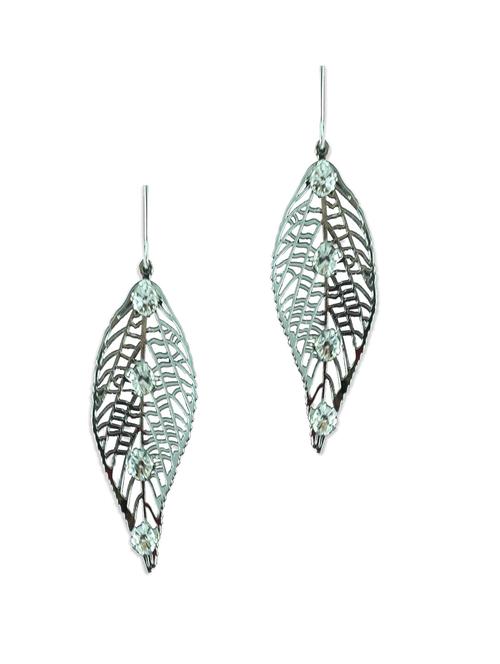 silver leaves earrings - 944055 - Very Small Image - 1