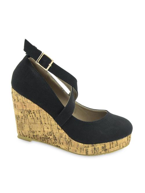 black  leatherette wedges - 944611 - Very Small Image - 1