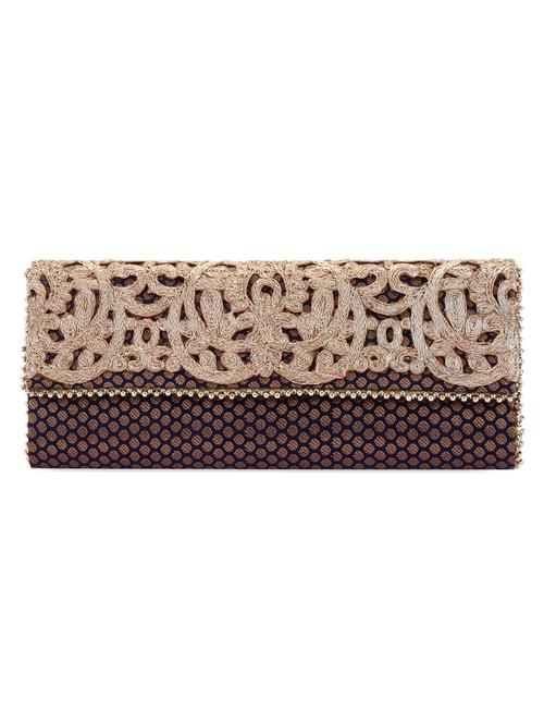 navy blue brocade clutch - 944883 - Very Small Image - 1