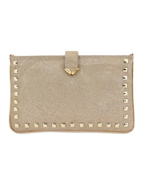 studded beige faux leather clutch - 944886 - Very Small Image - 1