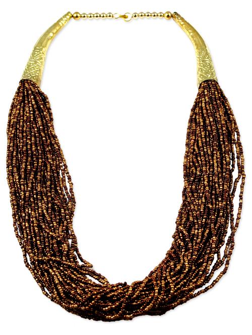 elaborate brown beaded necklace - 945833 - Very Small Image - 1