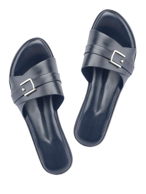 Buckle trim black wedge sandals - 946490 - Very Small Image - 1