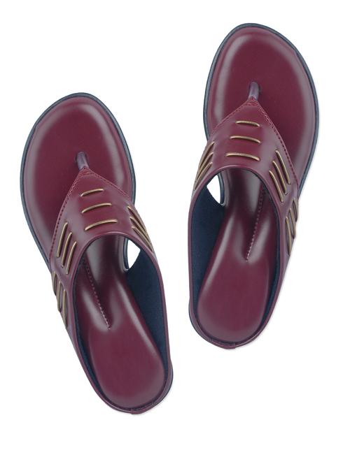 Maroon faux leather sandals - 946533 - Very Small Image - 1