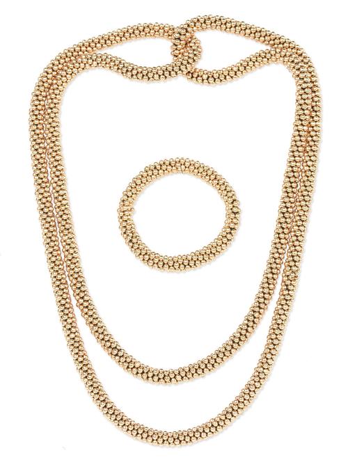 loop bold gold necklace and bracelet set - 951414 - Very Small Image - 1