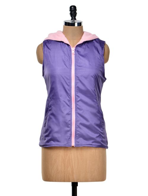 purple and pink reversible jacket - 951497 - Very Small Image - 1
