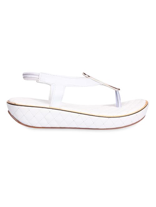 white faux leather flatform sandals - 9542714 - Very Small Image - 1