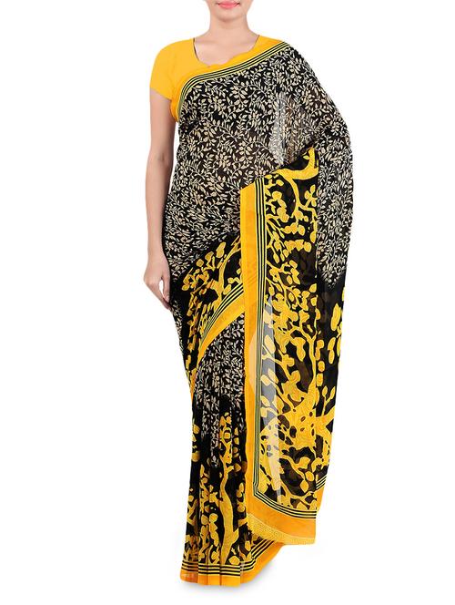 multicolored faux georgette printed saree with blouse - 9547190 - Very Small Image - 1