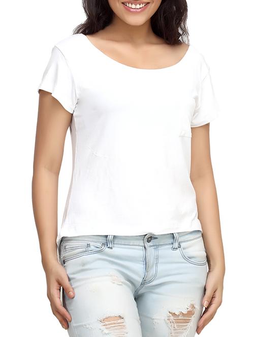 white viscose  short sleeves top - 9548340 - Very Small Image - 1