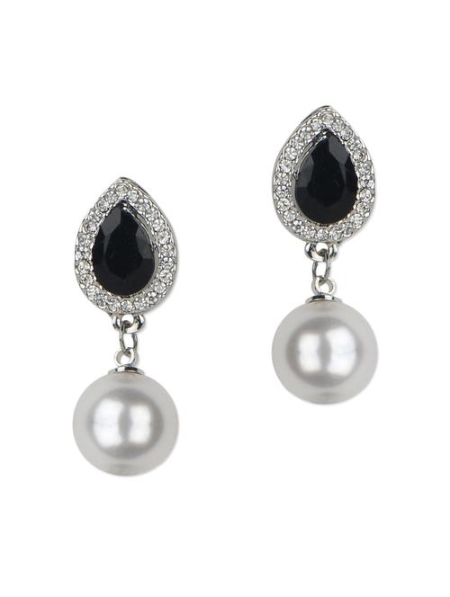 black earrings with pearl drop - 954975 - Very Small Image - 1