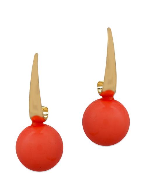 plush orange drop earrings - 955066 - Very Small Image - 1
